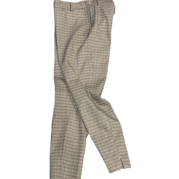 H&M Patterned Ankle Pants Sz 8 Black White Geometric Floral Mandala Print #17L - Picture 2 of 7